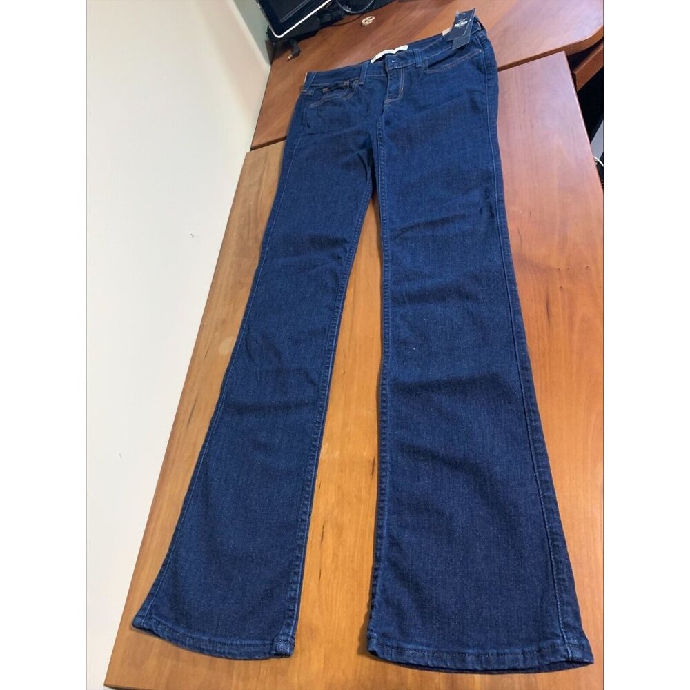 Hollister 3R 26 x 33 Boot Cut Embroidered Pocket Blue Jeans